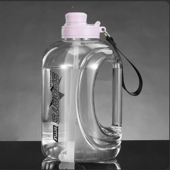 Large 2.8L Water Bottle With Straw And Chug Lid Leakproof Portable Sports Jug For Outdoor Hiking Gym Camping Travel Glass&Bottle Easy To Use