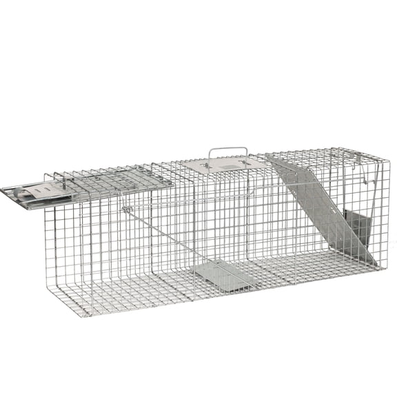 Large 2-Door Humane Animal Trap for Armadillos, Beavers, Bobcats, Small Dogs, Cats, Foxes, Groundhogs, Nutria, Opossums, Raccoons, and Similar-Sized Animals
