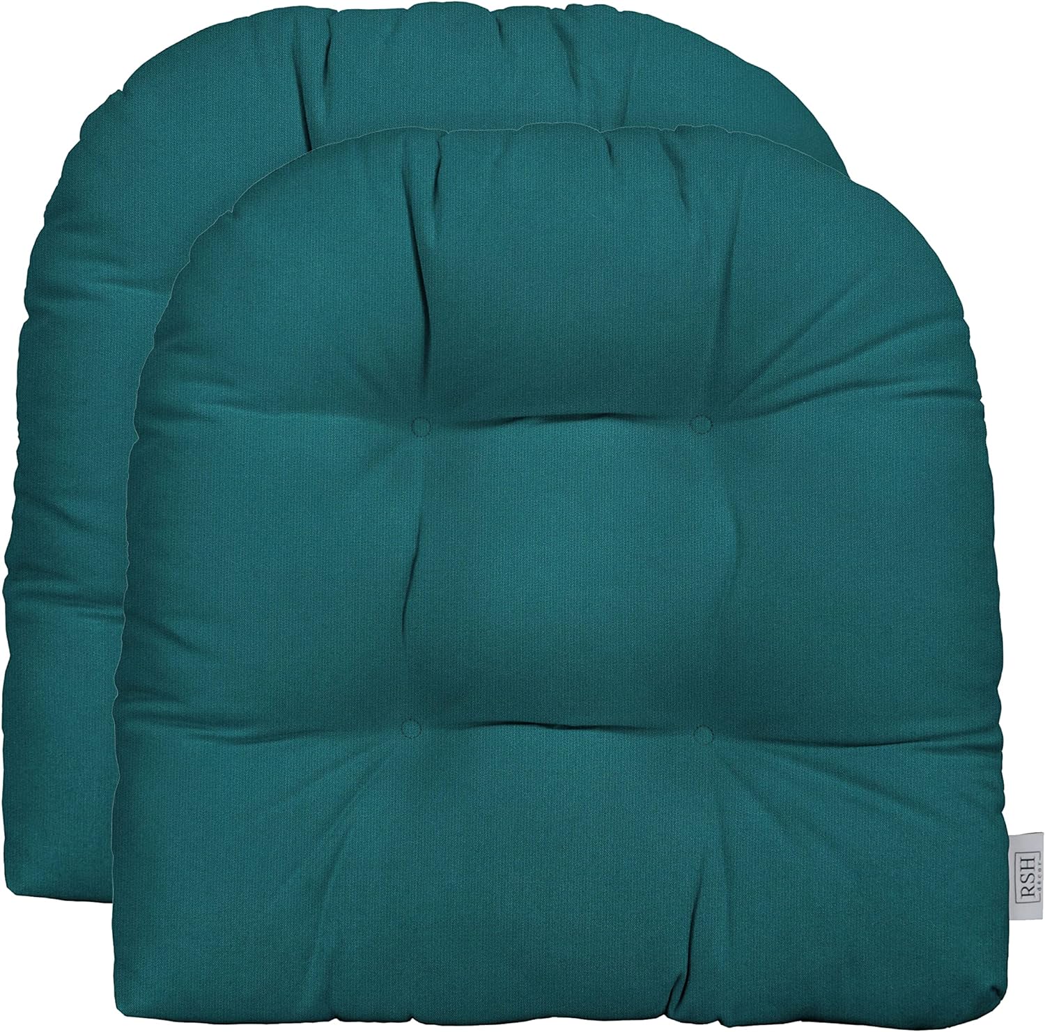 Large 2 Piece Wicker Tufted Chair Cushion Set 22" x 22" Indoor/Outdoor 2 Matching Wicker Chair