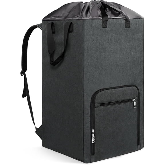 Large 2-in-1 Freestanding Laundry Backpack Hamper – Adjustable Shoulder Straps, Dorm Essential for College Students, Laundry Basket Bag