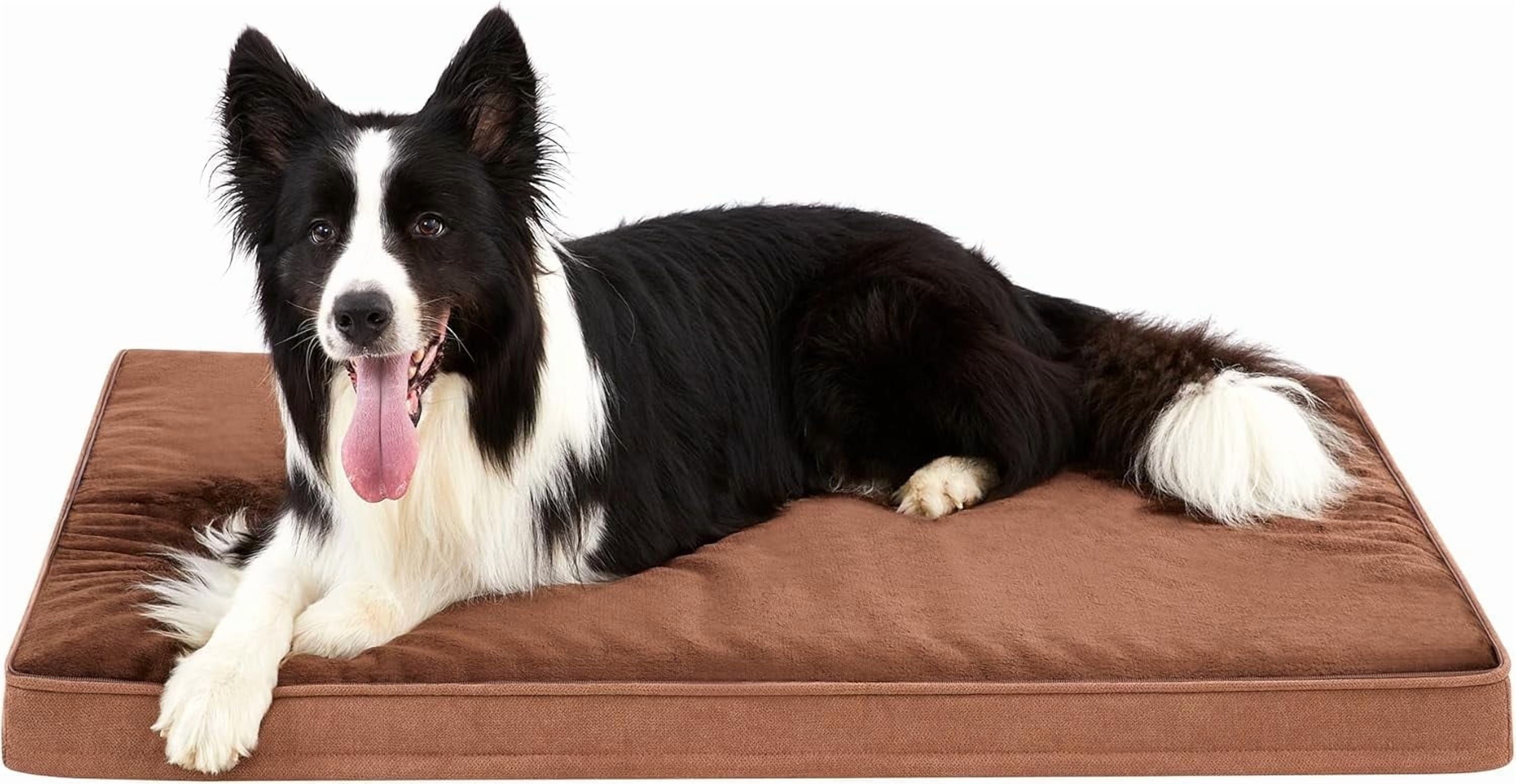 Large 2-in-1 Pet Bed with Removable Waterproof Cover, Washable Warm and Cool Covers, Brown