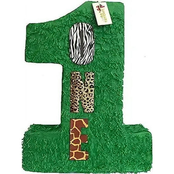 Large 20 Green Number One Pinata Safari Theme Zoo Animals Party First Birthday Wild One Theme