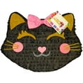 thumbnail image 1 of Large 20" Purrfect Party Kitty Cat Head Piñata Black & Gold Color Let's Pawty Purrfect Birthday, 1 of 1