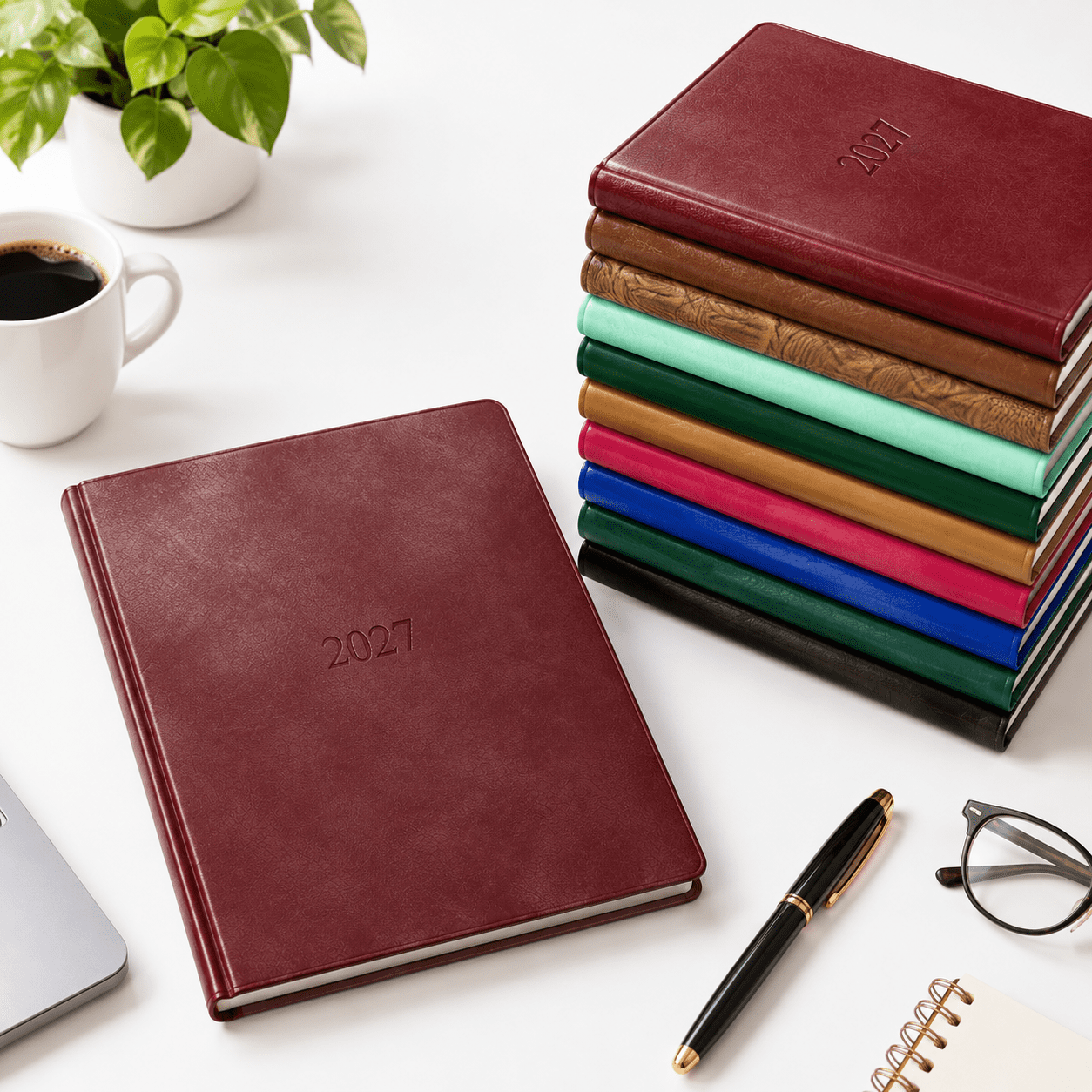 Timber Planner Large 2027 Acadia Burgundy Monthly Planner, 9.76 x 7.52 x 0.31 inches ...
