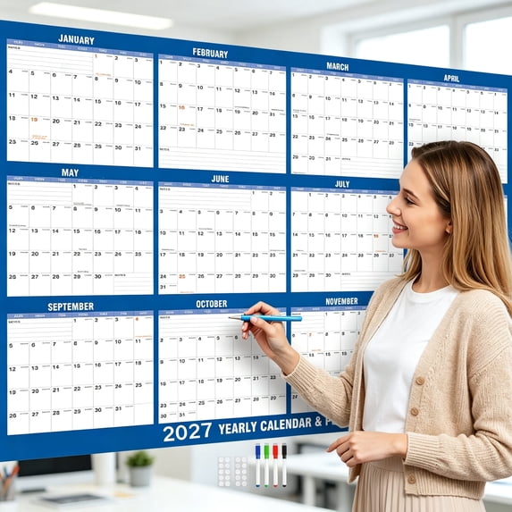 Sheet Sposter Large 2027 Dry Erase Wall Calendar‑32