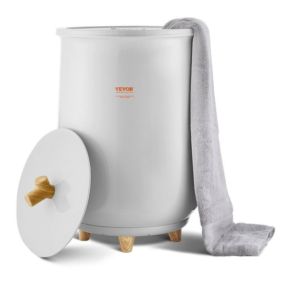 Large 20L Towel & Blanket Warming Bucket with LED Light, Adjustable Temperature Settings, 20-90 Min Auto Shut-Off, Portable Heated Storage for Bathroom, Home SPA, Gray