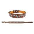 thumbnail image 1 of Large 21''- 25''  Padded Leather Floral Embroidered Dog Collar 60BT02, 1 of 3