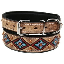 Large 21''- 25'' Rhinestone Dog Puppy Collar Crystal Cow Leather  6020RD