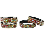 Large 21''- 25'' Rhinestone Dog Puppy Collar Crystal Cow Leather 6027