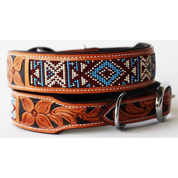 Large 21''- 25'' Rhinestone Dog Puppy Collar Crystal Cow Leather 6055