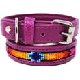 thumbnail image 1 of Large 21''- 25'' Soft Genuine Leather Beaded Padded Dog Puppy Collar  60RT05PR, 1 of 2