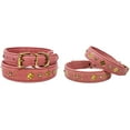 thumbnail image 1 of Large 21''- 25'' Soft Genuine Leather Rhinestone Padded Dog Puppy Collar  60AA233PK, 1 of 1