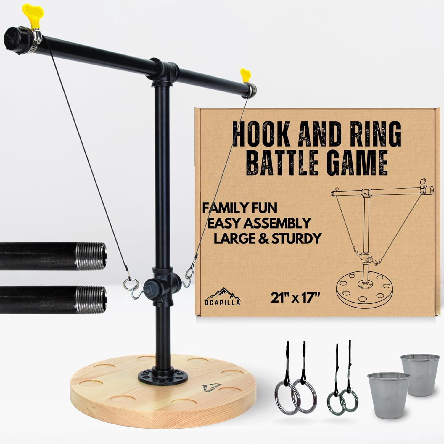 Large 21x17 Ring Swing Hook Game Set - Hook and Ring Battle Game for ...
