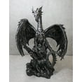 thumbnail image 1 of Large 22" H Quicksilver Cave Stone Behemoth Dragon Perching On Rocks Statue, 1 of 9