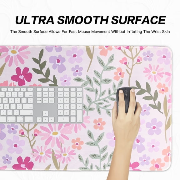 Large 23.6x11.8 Inch Mouse Pad Stitched Edge Non-Slip Washable for Computer Desk