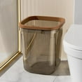 thumbnail image 1 of Large 23L Trash Can with Pressure Ring - Coffee Beige Plastic Waste Basket for Dormitory, Living Room, Hotel & Household Use, 12.4x11 Inches, 1 of 8