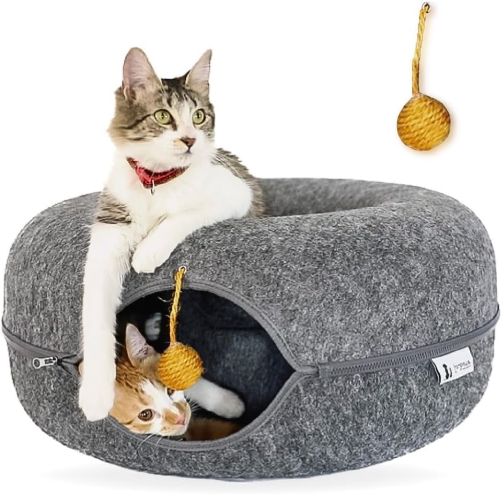 Large (24 Inch) Peekaboo Cat Cave for Multiple & Large Cats, Cat Caves ...