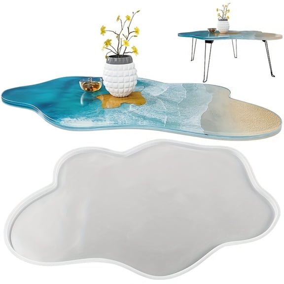 Large 24-inch Silicone Table Mold, Irregularly Shaped Epoxy Cast Kit for Stylish River Table - Ideal for DIY Home Decor and Dinnerware Tray