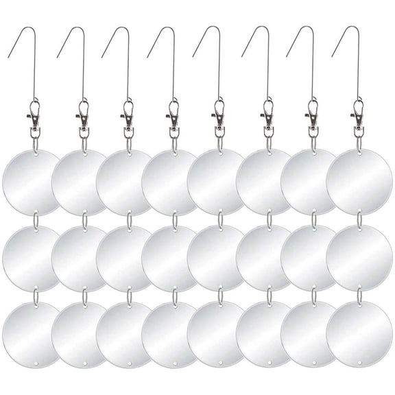 Large 24PCS Pack- Highly Reflective Double-Sided Bird Reflectors, Better Bird Scare Devices to Keep All Birds Away Like Woodpecker and Pigeon
