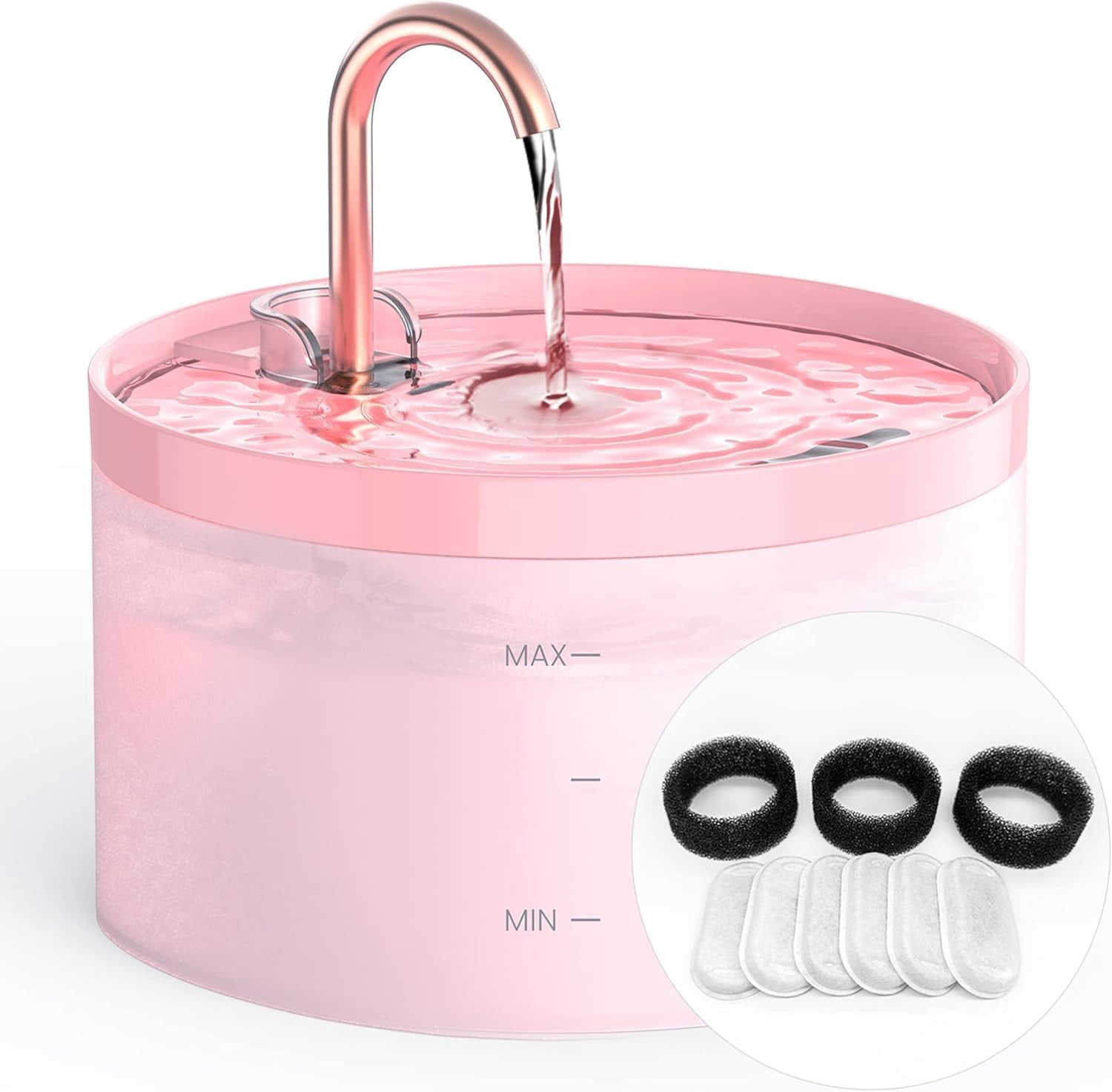 Large 3.2L Pet Water Fountain for Cats Indoors with 6 Filters & 3 Sponges