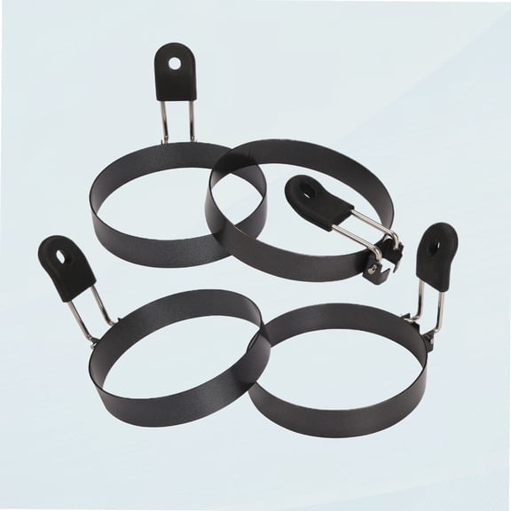 Large 3.5" Non-Stick Egg Rings Set of 4, Round Crumpet Ring Mold for English Muffins Pancake Cooking Grill - Portable Grill Accessories for Indoor Breakfast Camping Burger Sandwich