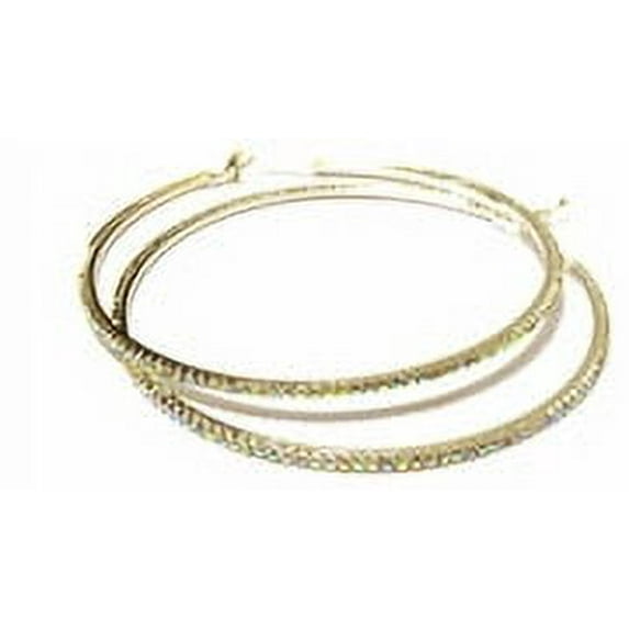 Large 3.75 inch Crystal Iridescent Rhinestone Hoop Earrings