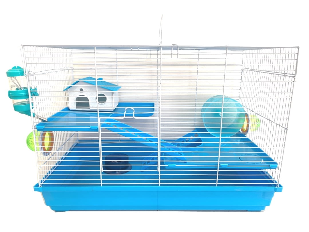 Large 3-Floor Hamster Habitat House Critters Expandable and Customizable Cage Gerbil Mouse Mice Complete Full Set of Accessories