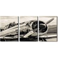 thumbnail image 1 of Large 3 Piece Canvas Wall Art Airplane Pictures Black and White Aircraft Art Painting Modern Home Decor Print for Home Living Room Dining Room Office Stretched and Framed Ready to Hang 60"Wx28"H, 1 of 5