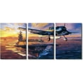 thumbnail image 1 of Large 3 Piece Canvas Wall Art Airplane Pictures Black and White Aircraft Art Painting Modern Home Decor Print for Home Living Room Dining Room Office Stretched and Framed Ready to Hang 60"Wx28"H, 1 of 5