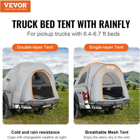 Large 3 Season SUV Tent for 5-8 Person, Truck Bed Tent, Green, Aluminum Poles, Waterproof PU2000mm, Car Camping, Hiking