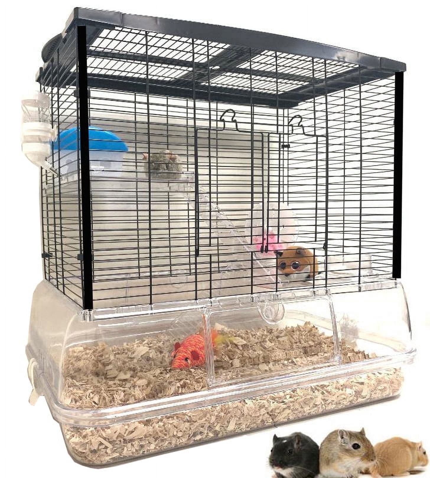 Large 3-Story Acrylic Clear Hamster Palace Habitat Home House Cage for Guinea Pig Rodent Gerbil Rat Mice Mouse
