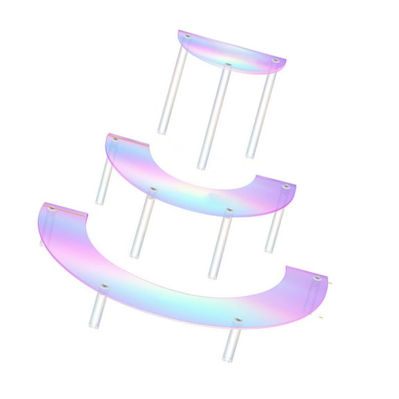 Large 3 Tiers Acrylic Display Risers Presentation Stand for Perfumes Cupcake Figures Dessert Organization Accessories