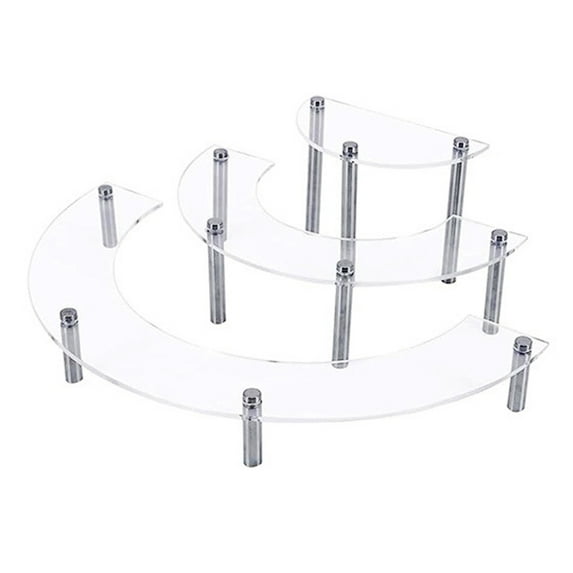 Large 3 Tiers Acrylic Display Risers Presentation Stand for Perfumes Cupcake Figures Dessert Organization Accessories