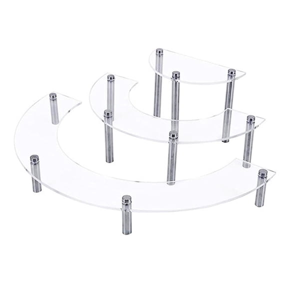Large 3 Tiers Acrylic Display Risers Presentation Stand for Perfumes Cupcake Figures Dessert Organization Accessories