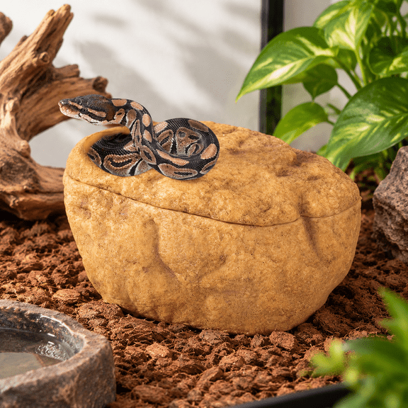 Large 3-in-1 Reptile Cave for Ball Pythons, Geckos, Corn Snakes and Lizards
