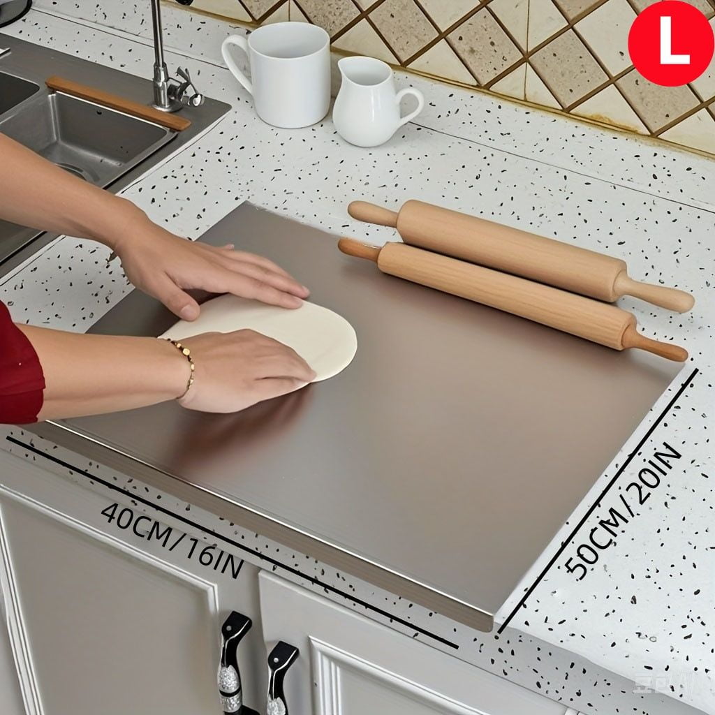 Large 304 stainless steel kitchen cutting board, suitable for meat and vegetable bread baking, multi-functional cutting board