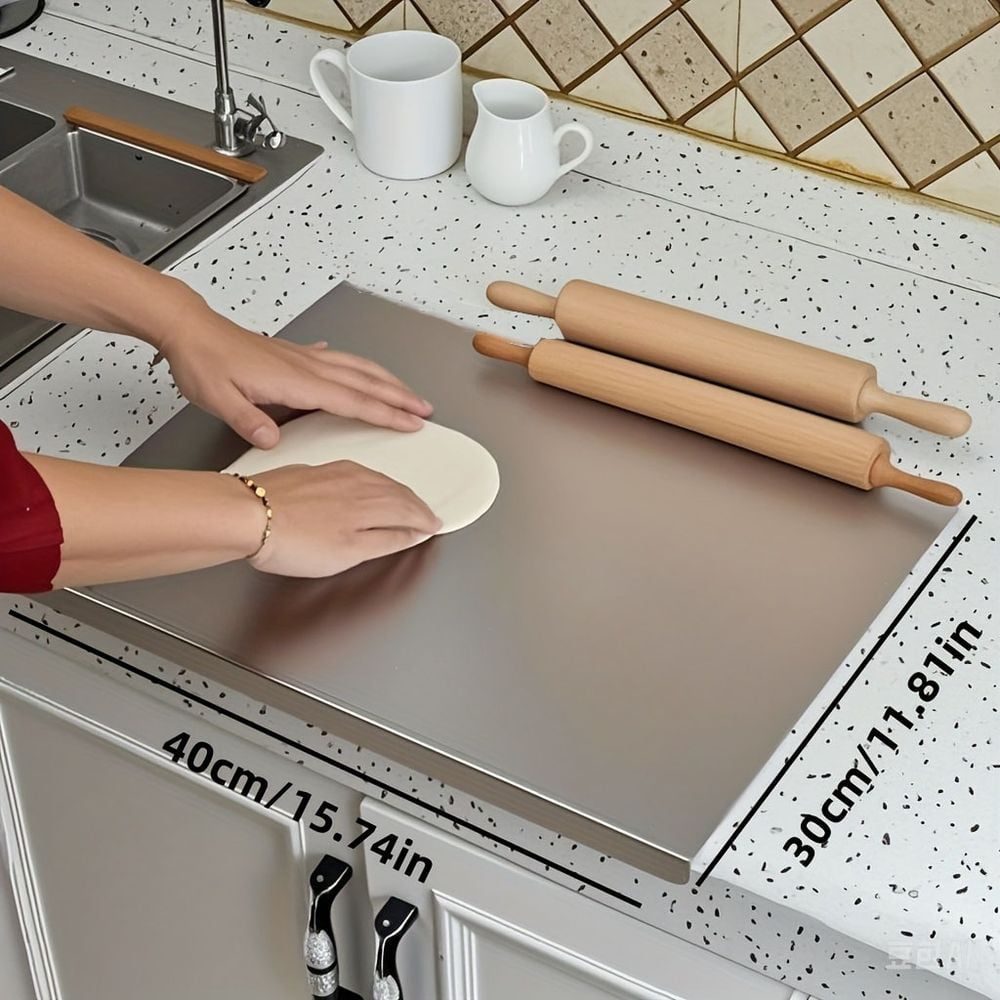 Large 304 stainless steel kitchen cutting board, suitable for meat and vegetable bread baking, multi-functional cutting board