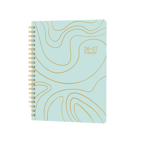 Large 30x23cm 2026 2027 Monthly Planner Book, Twin-Wire Bound Multi-Functional Desk Organizer Journal Notebook for Business Appointments and Goal Setting,Green