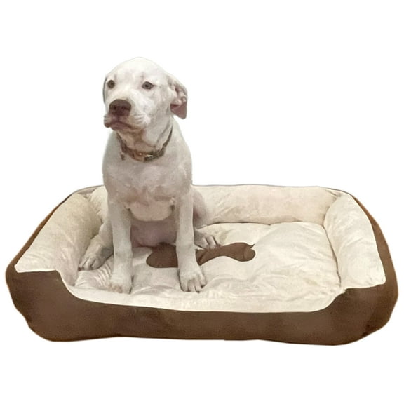 Large 31"×24" Luxury Pet Bed for Dogs or Cats - Super Soft, Machine Washable, Waterproof Non-Slip Underside, Low Front Wall for Easy Entering & Exiting