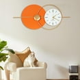 thumbnail image 1 of Large 31.5 Inch Wall Clock Modern Geometric Design Metal & Glass Clock Gold and Orange Quartz Clock for Living Room, 1 of 7