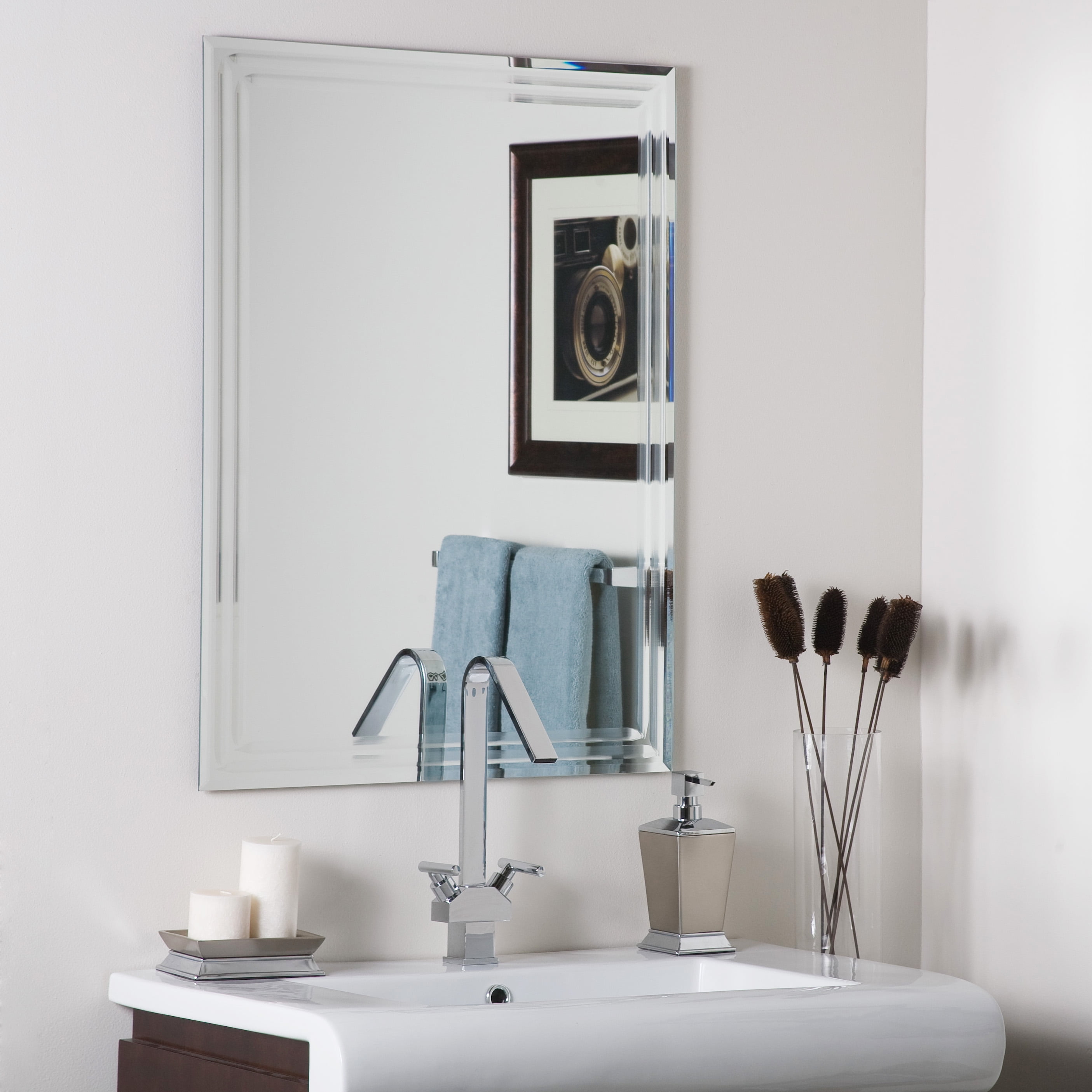 Décor Tri-Bevel x by 31.5 Large Wall Wonderland Mirror Bathroom Rectangular 23.6\