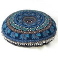 Large 32" Round Pillow Cover, Decorative Mandala Pillow Sham, Indian