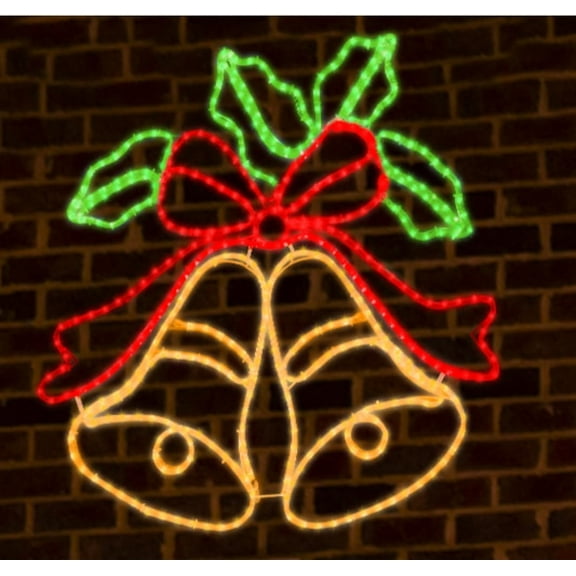 Large 33x31 Inch Animated Lighted Bell Neon Motif | 438 Super-Bright Multi-Color LEDs | 11 Lighting Functions & Timer | ETL-Certified 29V | Waterproof for Outdoor/Indoor Home, Party, Wall Hanging