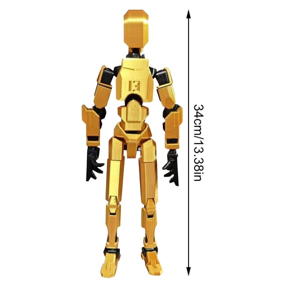 Large 34Cm Posable Robot Statue 3D Printed Articulated Figure Set with Interchangeable Accessories Ornament