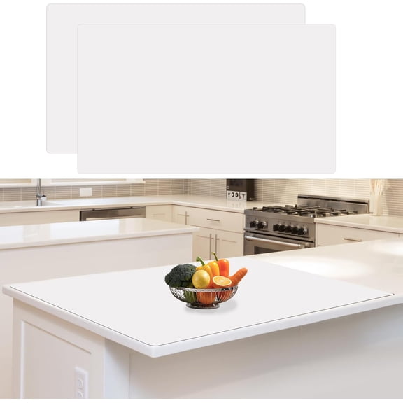 Large 36"x24" Silicone Mats for Kitchen Counter, Heat-Resistant Non-Slip Countertop Protector and Waterproof Craft Mat, 2-Pack (Semitransparent)