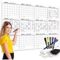 thumbnail image 1 of Large 36"x48" White Board Calendar Dry Erase Calendar for Wall 12 Month Planner Board Big Dry Erase Wall Calendar Monthly Large Wall Calendar Includes 6 Markers Eraser Push Pins & Mounting Tape, 1 of 8