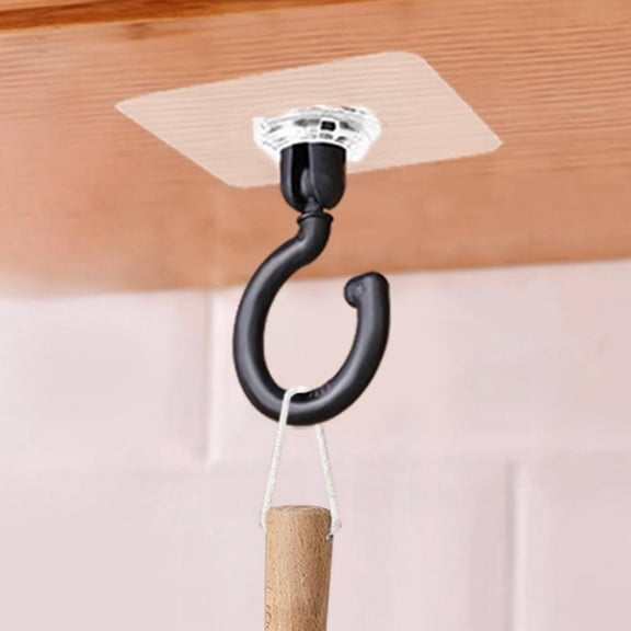 Large 360 Degree Rotating No Drill Adhesive Ceiling Hooks for Mosquito Nets Curtains and Clothes Wall Mounted Coat Hangers
