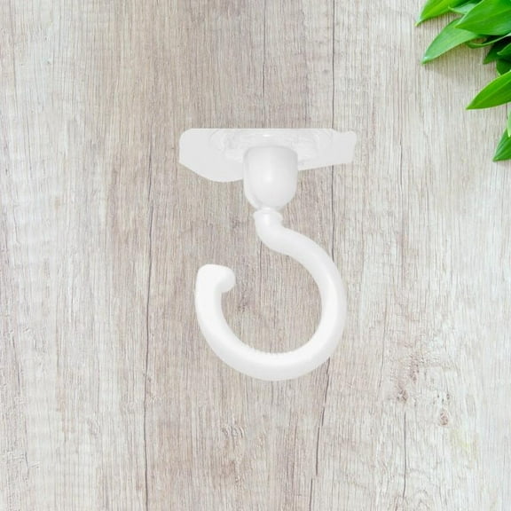 Large 360 Degree Rotating Punch Free Adhesive Ceiling Hook for Mosquito Nets Curtains Coats White Wall Hooks Kitchen Bathroom Storage Organization Key Holder