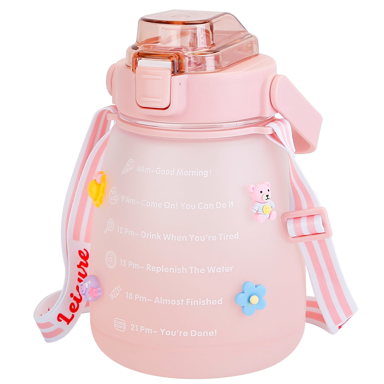 23 Oz / 680 mL Water Jug Motivational Water Bottle, Flamingo for Kids Girls  Teen