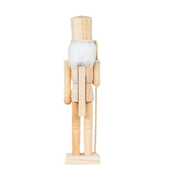 Large 38cm Wooden Christmas Nutcrackers Festival Statue Handmade Unfinished Seasonal Decoration Safe For Children